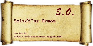 Soltész Ormos névjegykártya